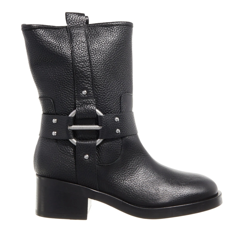 Karl Lagerfeld Stiefel Brooklyn Mid Leg Strap Boot Black Textured Lthr