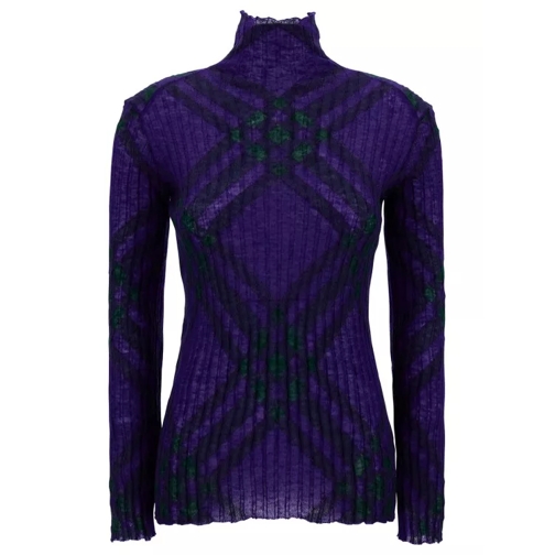 Burberry Blue Knit Look 1 Sweater Blue 