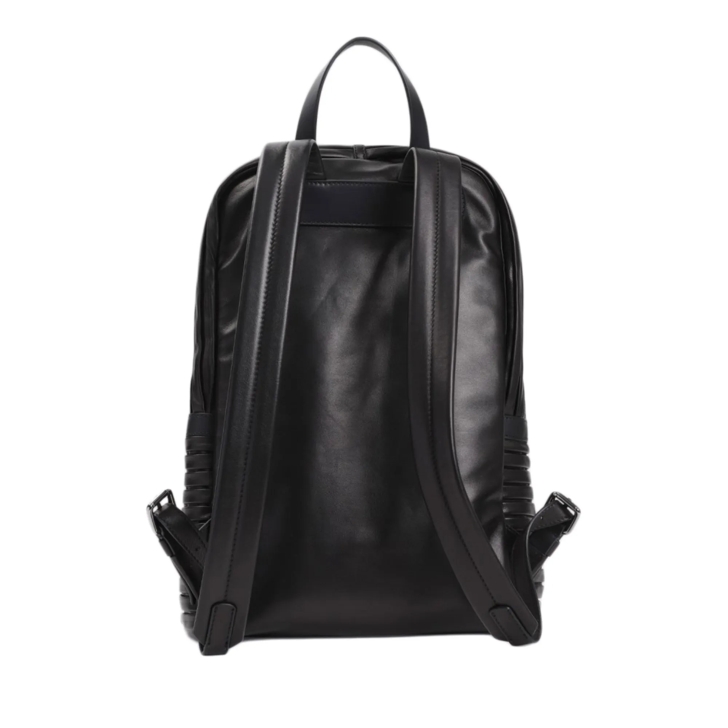 Giorgio Armani Black Lamb Leather Backpack Black Rucksack