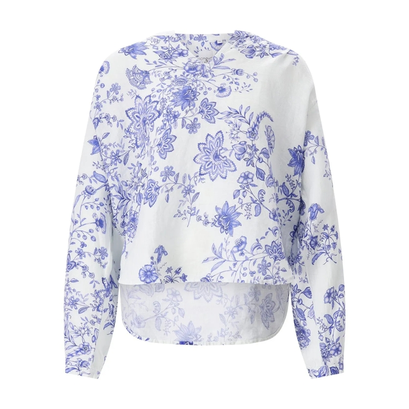 Emily can den Bergh Bluse Bluse aus Leinen blau