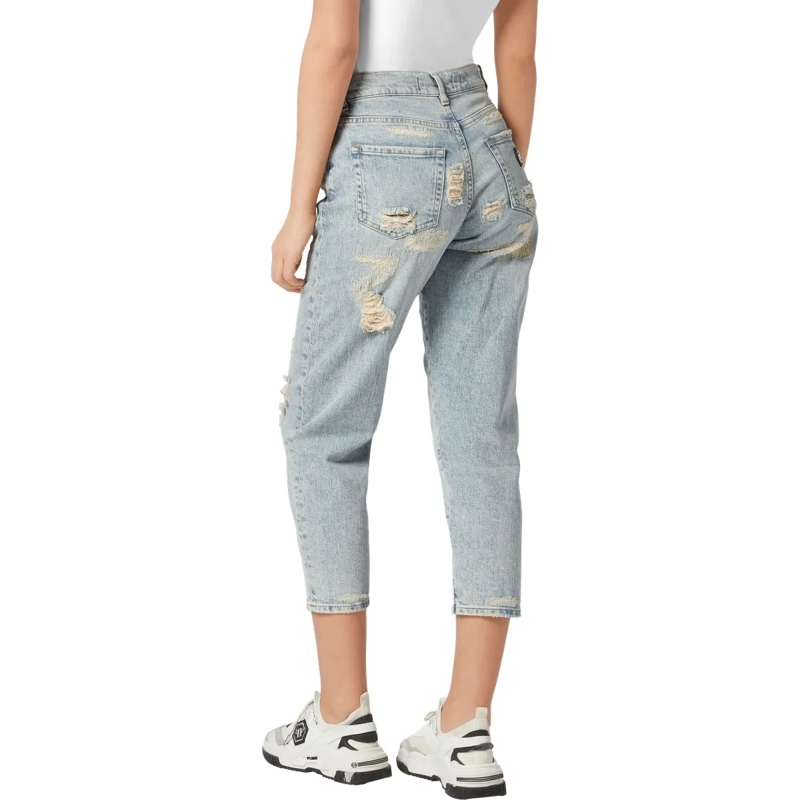 Philipp Plein Cropped-Jeans Jeans Mom Fit hell-blau(Image 2)