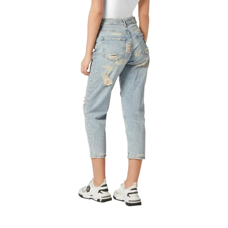 Philipp Plein Cropped-Jeans Jeans Mom Fit hell-blau(Image 4)