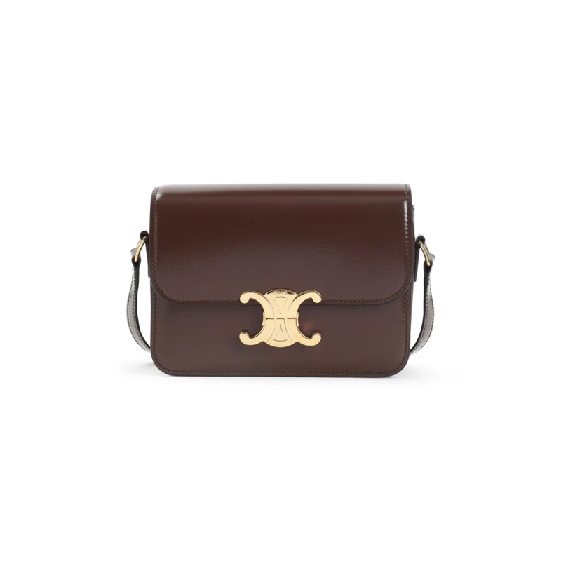 Celine Schultertasche Structured Brown Calf Leather Shoulder Bag Brown