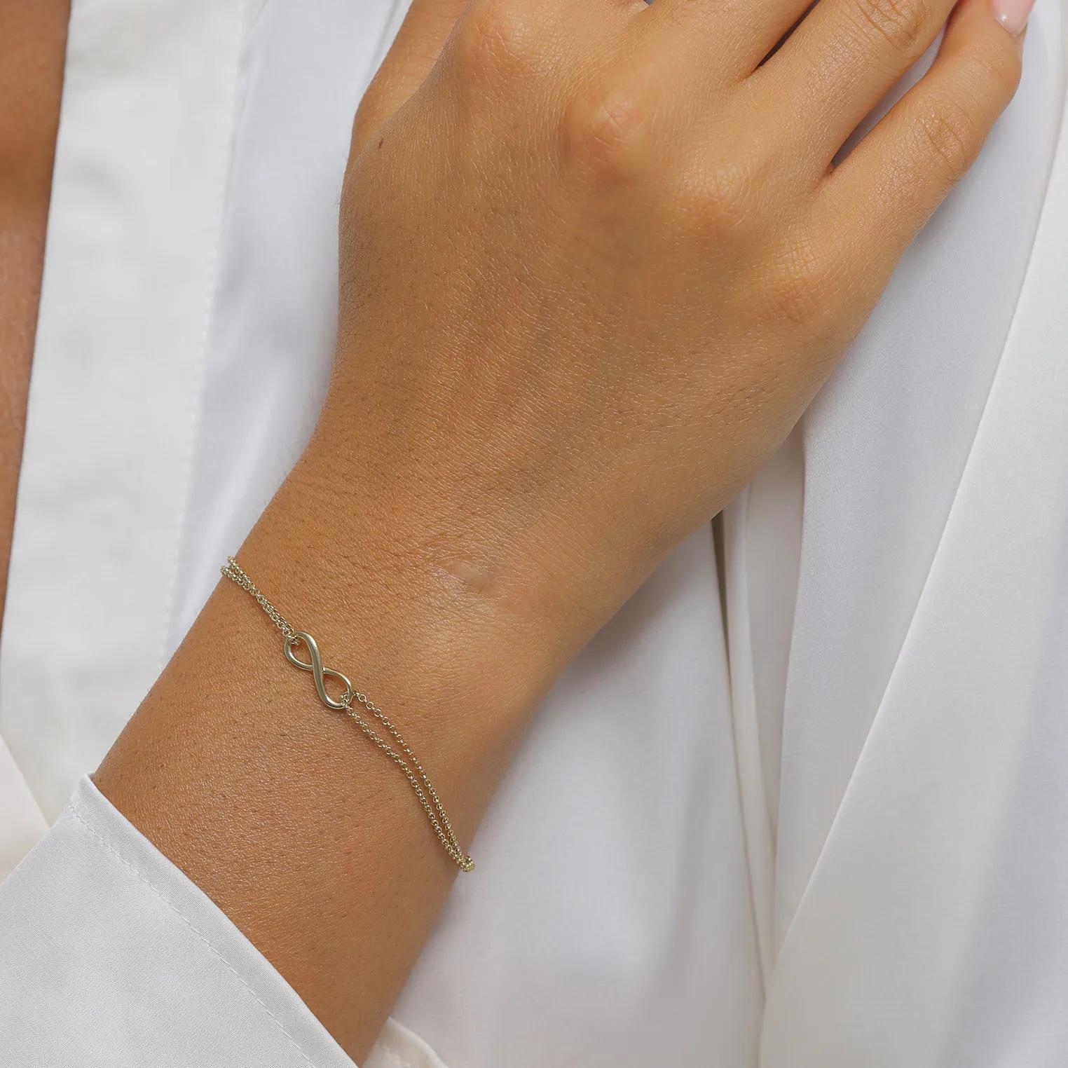 Thumbnail - Elli Armband - Armband Infinity Unendlichkeit Symbol 375 Gelbgold - Gr. 18 CM - in Gold - für Damen