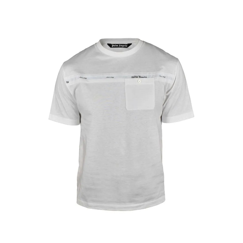 Palm Angels T-shirt White Cotton T-Shirt With Chest Pocket White