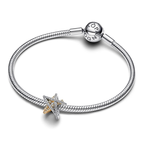 Pandora Pendentif Funkelnder Kreuzender Stern Charm Sterling silver, 14k gold (Image 3)