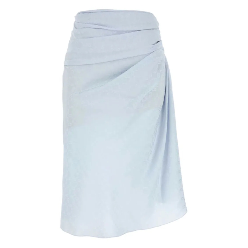 Givenchy Midirok Mid-Length Draped Skirt White