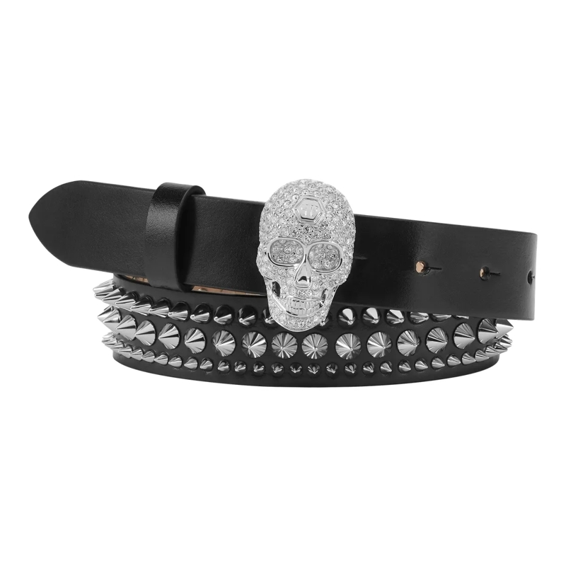 Philipp Plein Gürtel Gürtel Skull silber