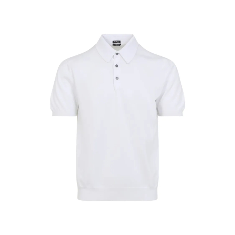 Kiton Polo Classic White Polo Shirt With Traditional Collar A White