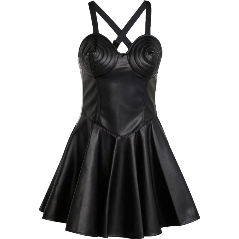 Adidas Midikleid Faux Lthr Dress Black schwarz