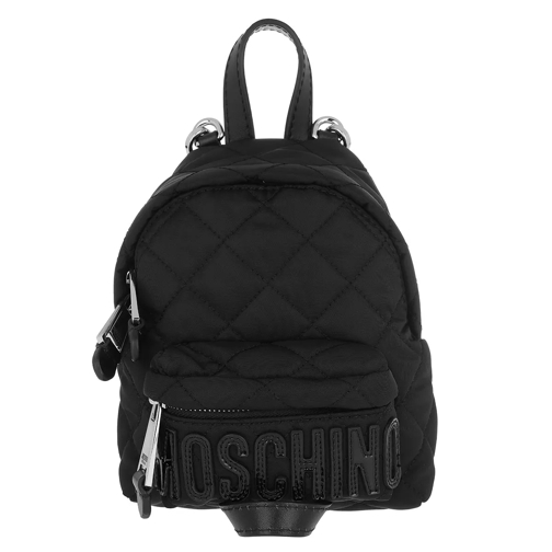 Moschino Quilted Backpack Fantasia Nero Ryggsäck