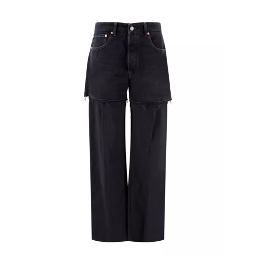 MM6 Maison Margiela Cotton Trouser With Denim Shorts Detail Black Jeans