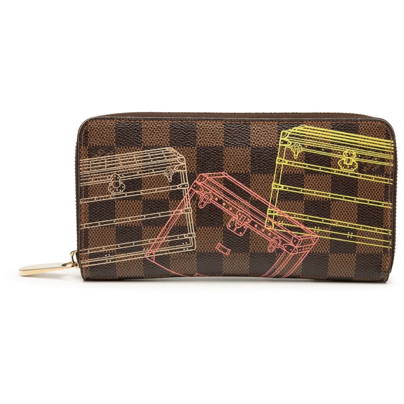 Louis Vuitton Geldbörse Damier Ebene Inventuer Trunks and Locks Zippy Wall braun