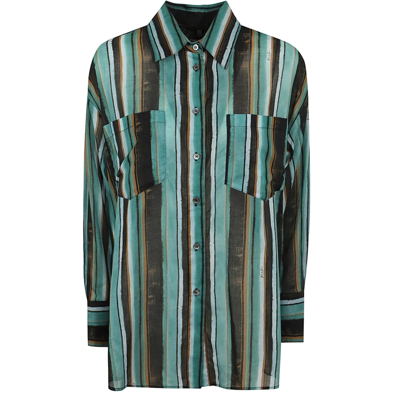 Pinko Bluse PINKO RIETI CAMICIA MUSSOLA STAMPA R grün