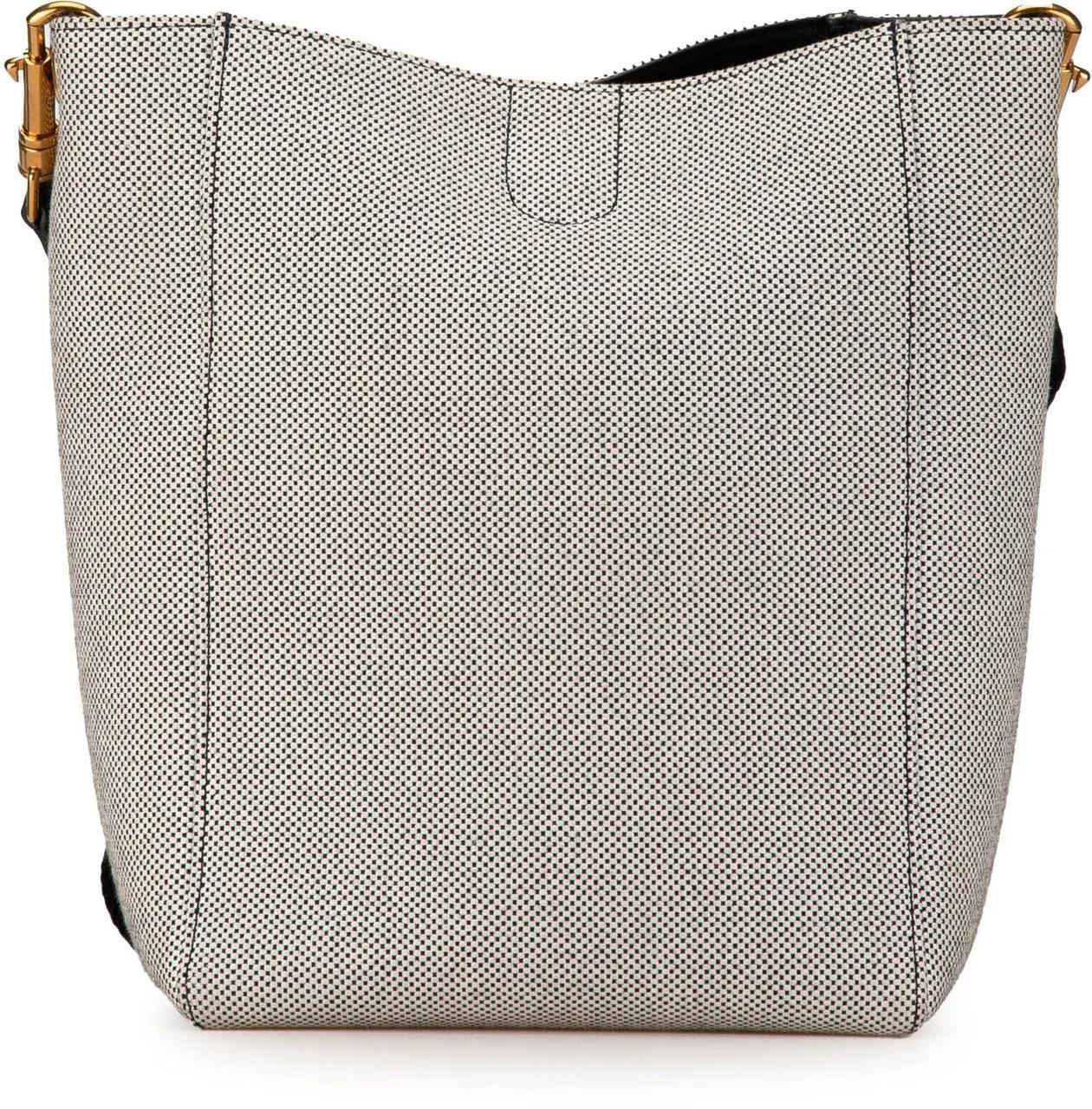 Celine Hobo bags 2019 Small Canvas Seau Sangle Bag in wit