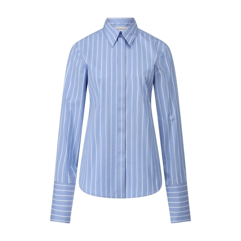 Sportmax Bluse Hemdbluse Conio mit Streifen Hellblau