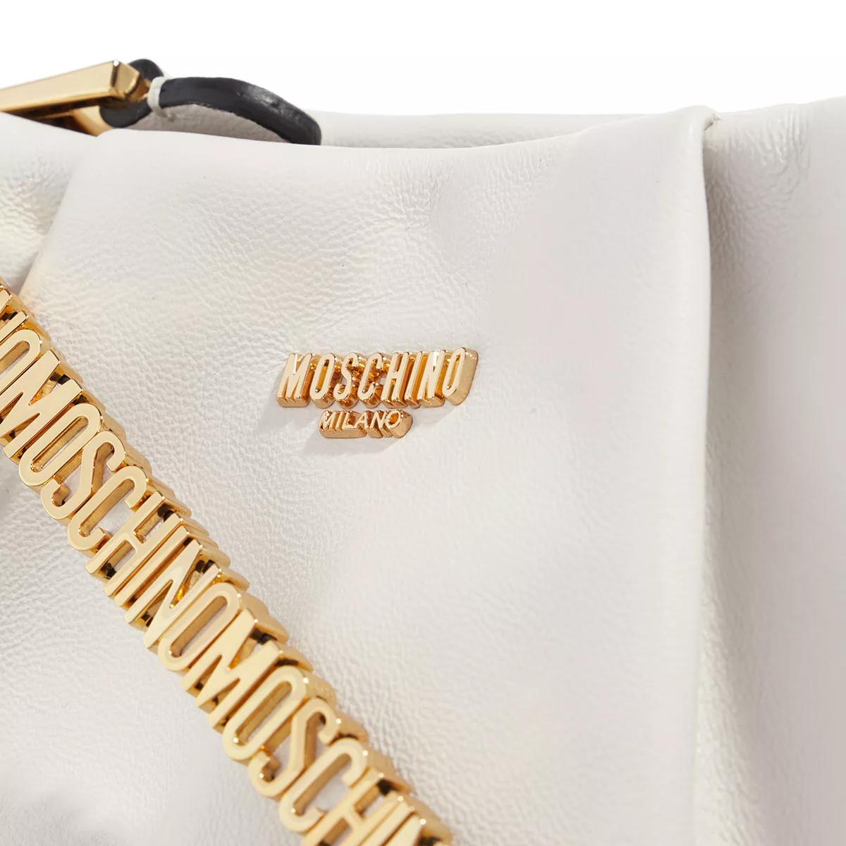 Moschino Pochettes Mini Lettering Shoulder Bag in wit