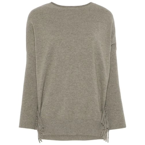 Kujten Pull Ayade Sweater With Relaxed Fit And Fringe Detailin Grey