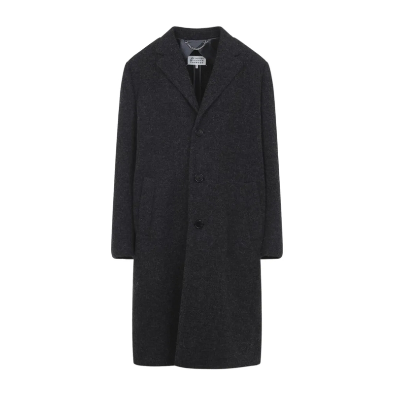 Maison Margiela Manteau de transition Long Tailored Coat With Classic Lapel And Timeless Grey