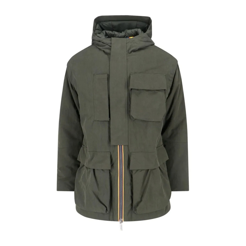 K-Way Parka Green Jacket With Hood & Insulation Green