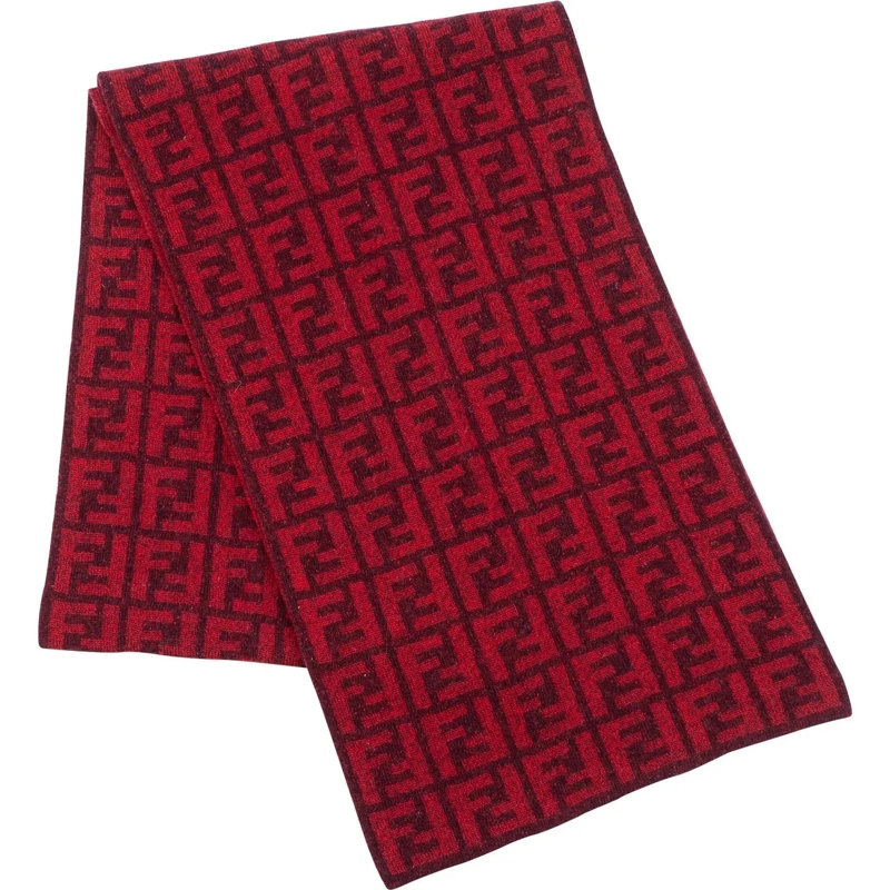 Fendi Wollschal Fendi FF Monogram Wool Scarf Schal braun