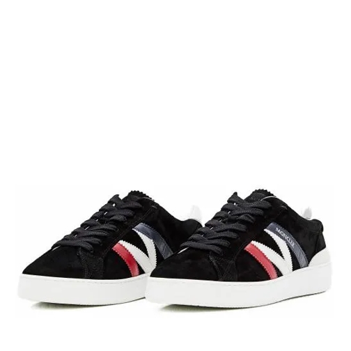 Moncler Black Suede Sneakers White låg sneaker