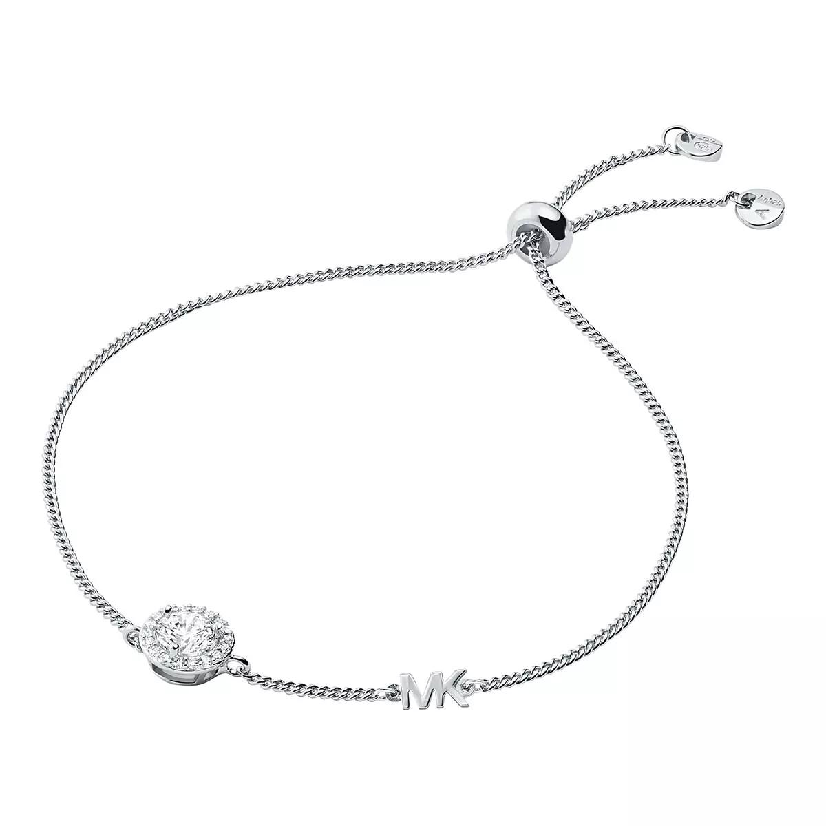 michael kors bead stretch bracelet silver color