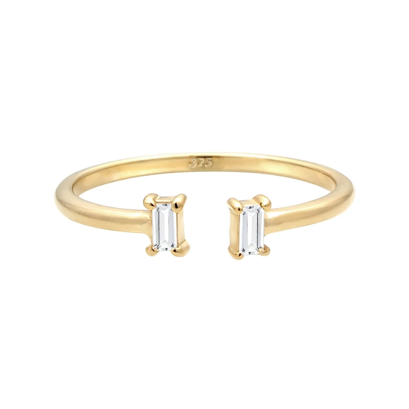 Elli Ring Ring Verlobungsring Topas Edelstein Offen 375 Gelb gold(Image 2)