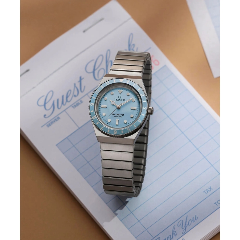 Timex Quarzuhr Quarz-Analoguhr Q Timex Mini silber(Image 6)