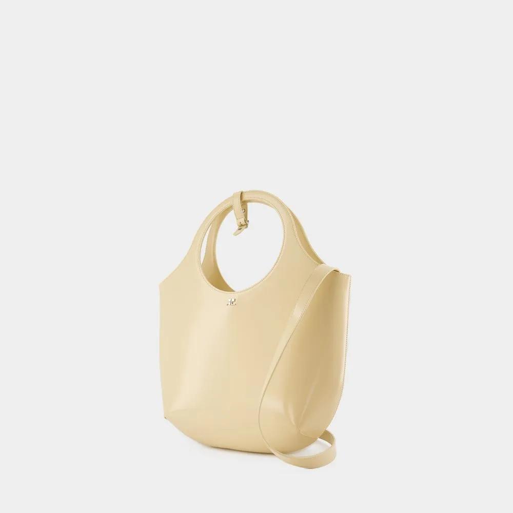 Courrèges Hobo bags Medium Holy Iced Shoulder Bag Leather Yellow in geel