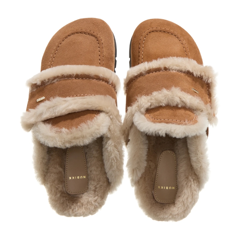 Nubikk Hausschuhe Teddy Fur Studs (L) Cognac Suede(Image 5)