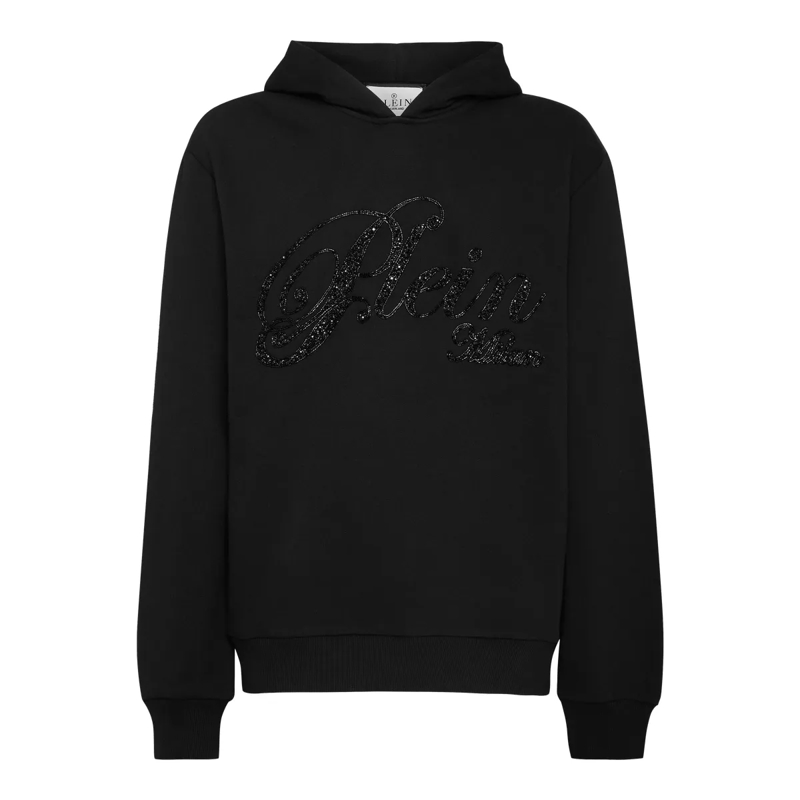 Philipp Plein Top Hoodie Mit Schmucksteinen schwarz