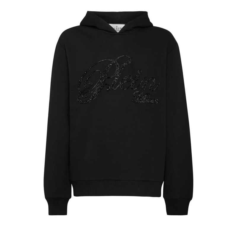 Philipp Plein Sweatshirt Hoodie Mit Schmucksteinen schwarz