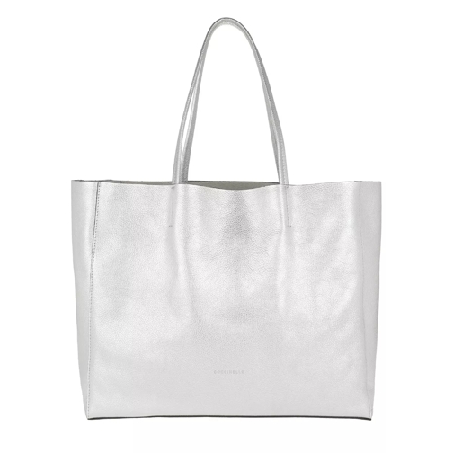 Coccinelle Delta Metal Handle Bag Silver Rymlig shoppingväska
