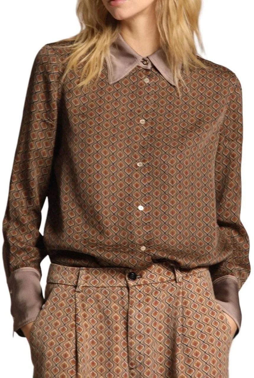 Thumbnail - Mason's - Chemise print psy rose ocre Noir Nicole Mason's Fe - Größe IT 44 - bunt