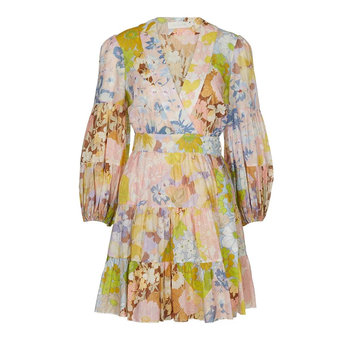 Zimmermann - POP WRAP MINI DRESS - Größe 2 - bunt