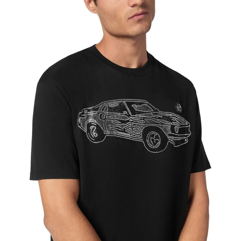 Philipp Plein T-Shirt T-Shirt Racing Mit Schmucksteinen schwarz(Image 4)