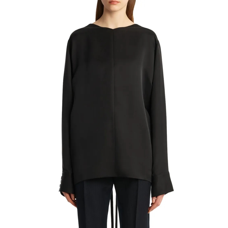 Khaite Blouse Minimalist Long-Sleeved Top Black
