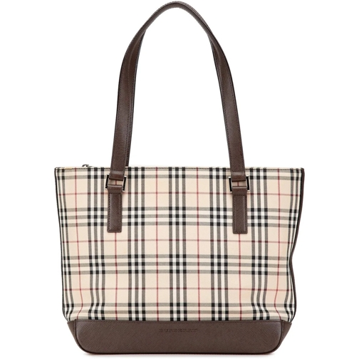 Burberry Sac à provisions House Check Canvas Tote braun