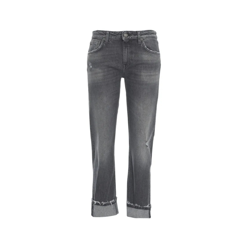 Dondup Jeans Faded Black Boyfriend Jeans With Subtle Distressin Grey