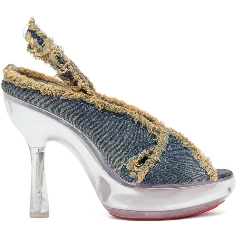 Diesel Pumps With Heel Denim blau