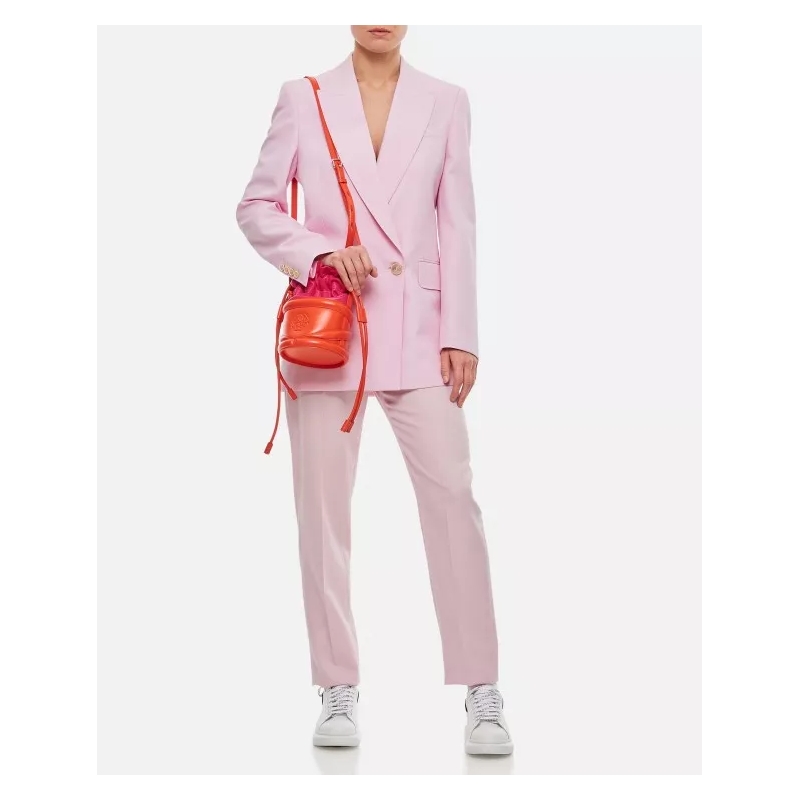 Alexander McQueen Blazer Wool Double Breasted Jacket Pink (Image 8)