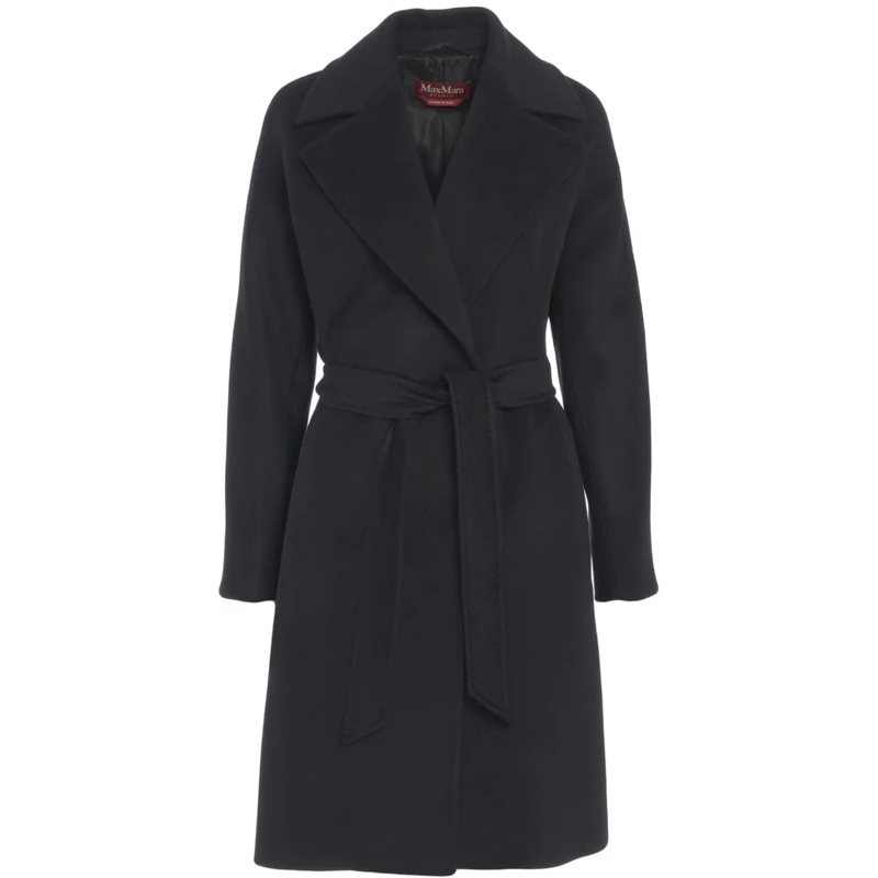 Max Mara Veste de transition Coat with waist belt schwarz
