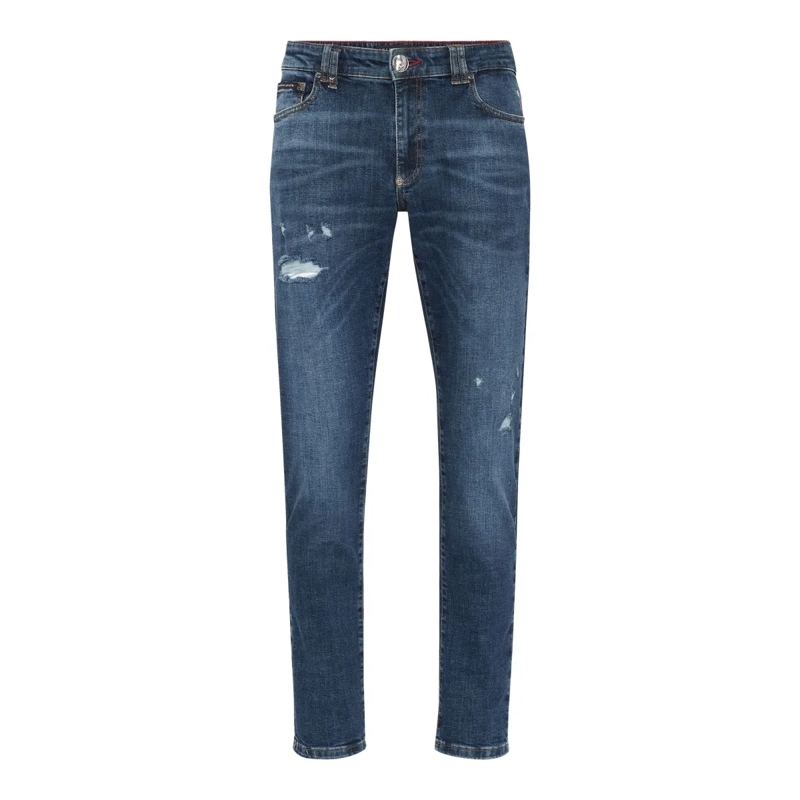 Philipp Plein Skinny-Leg-Jeans Schlanke Passform dunkel-blau