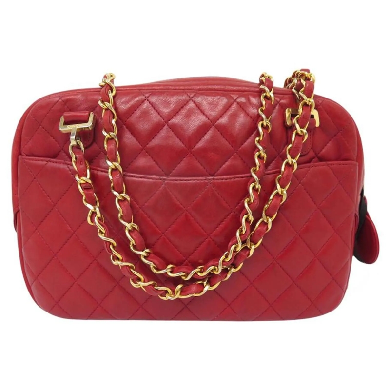 Chanel Camera Bag VINTAGE CHANEL CAMERA PM QUILTED LEDER ROT SCHULTE rot