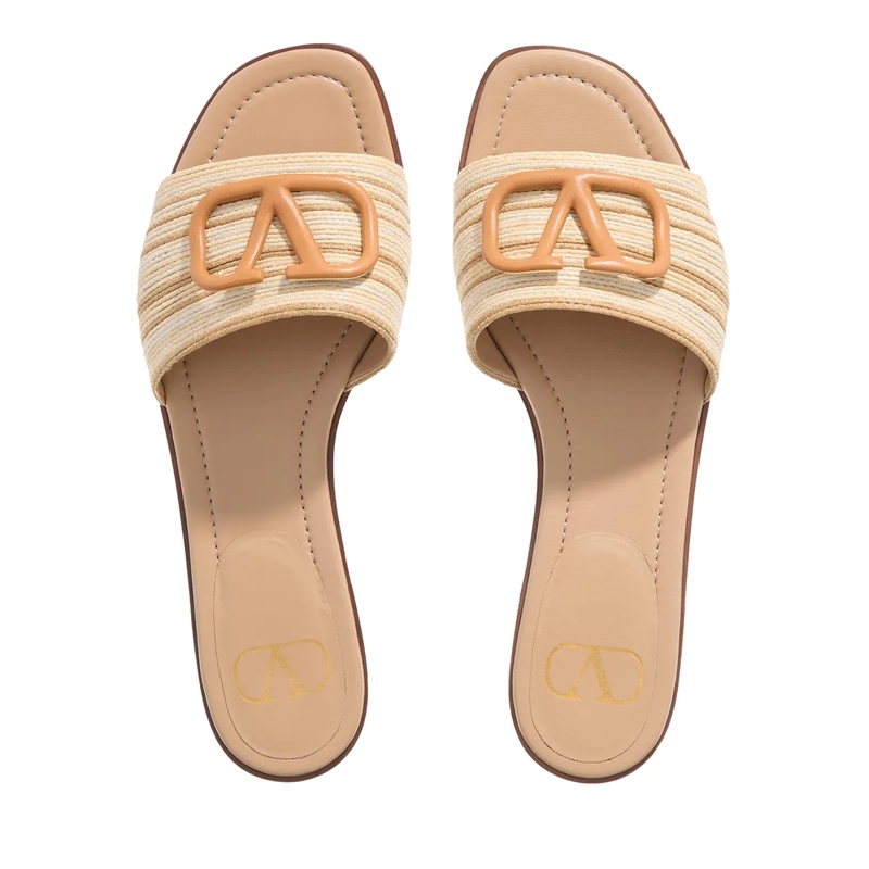 Valentino Garavani Slipper VLogo Slide Beige(Image 6)