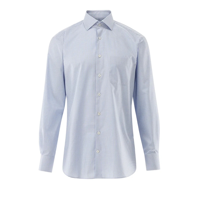 VAN LAACK Hemd Hemd Comfort Fit Karo blau