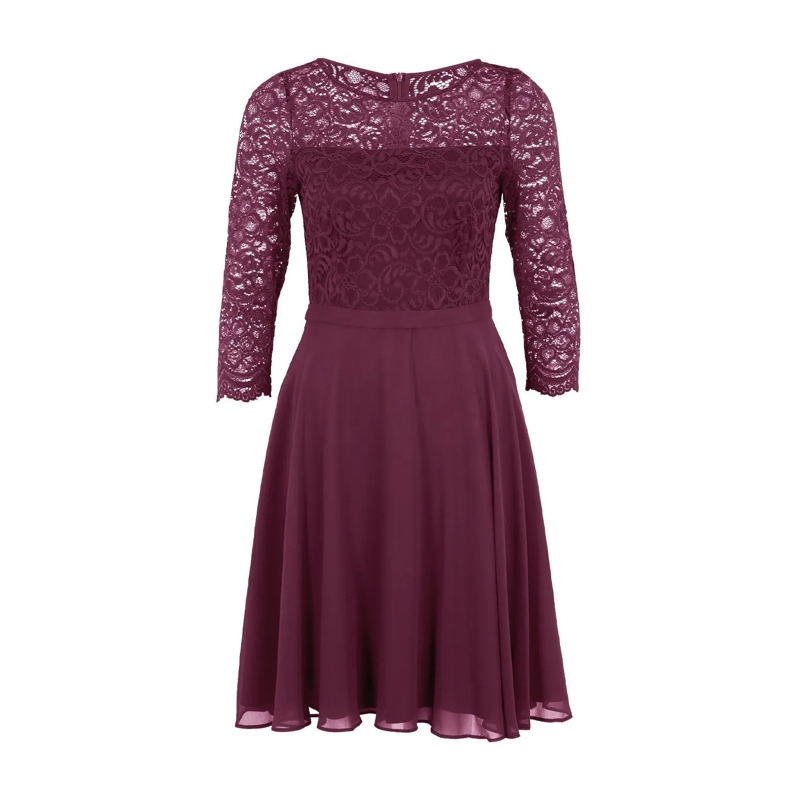 Vera Mont  Kleid mit Spitze Dunkelrot