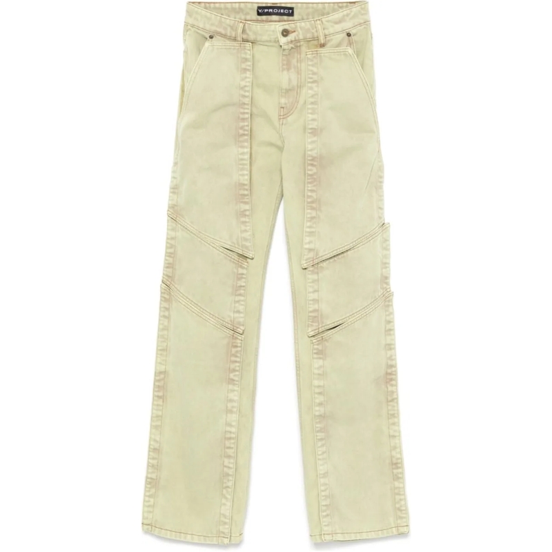 Y/Project  Velcro Multi Panel Jeans Light Green grün