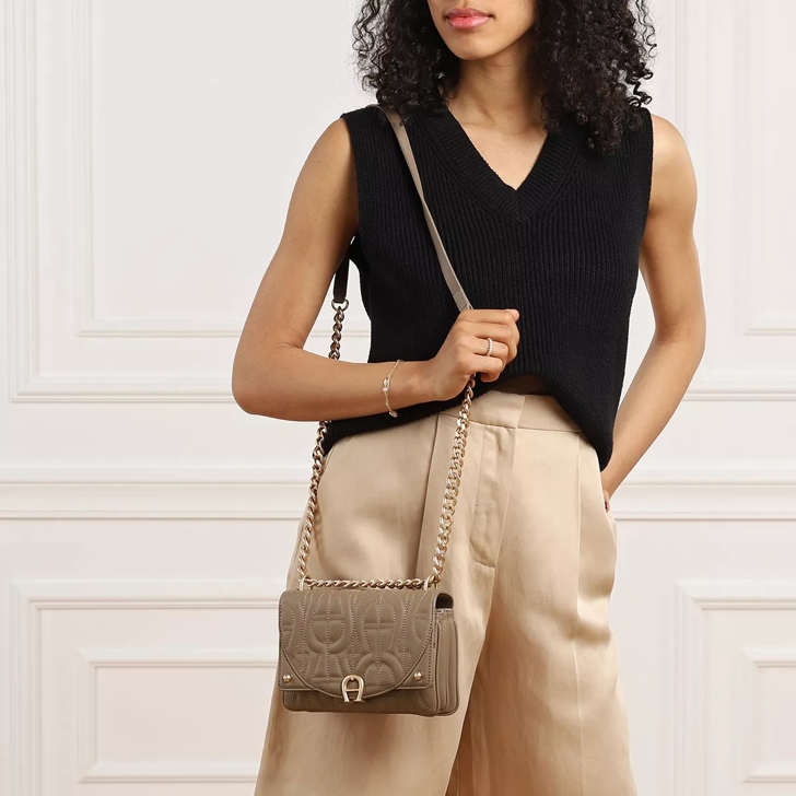 AIGNER Diadora Taupe Crossbody Bag